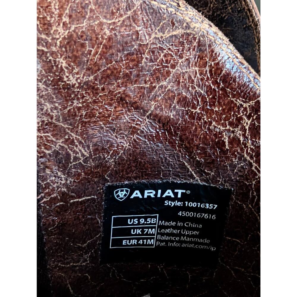 NWT Ariat Lively Womens Sz 9.5 B Sassy Brown Leather Cowboy Square Toe - Picture 4 of 5